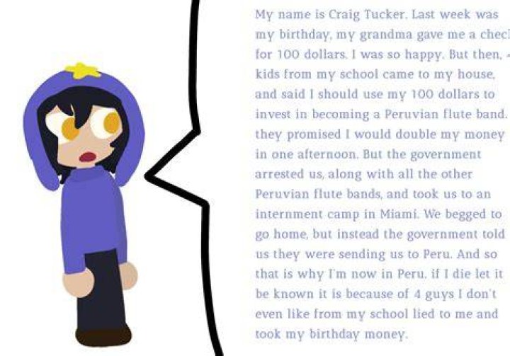 Exploring "My Name Is Craig Tucker Last Week Was My Birthday"