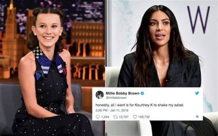 Millie Bobby Brown & Kim Kardashian Bonding Over Those Ridiculous Salads On KUWTK Is Everythin