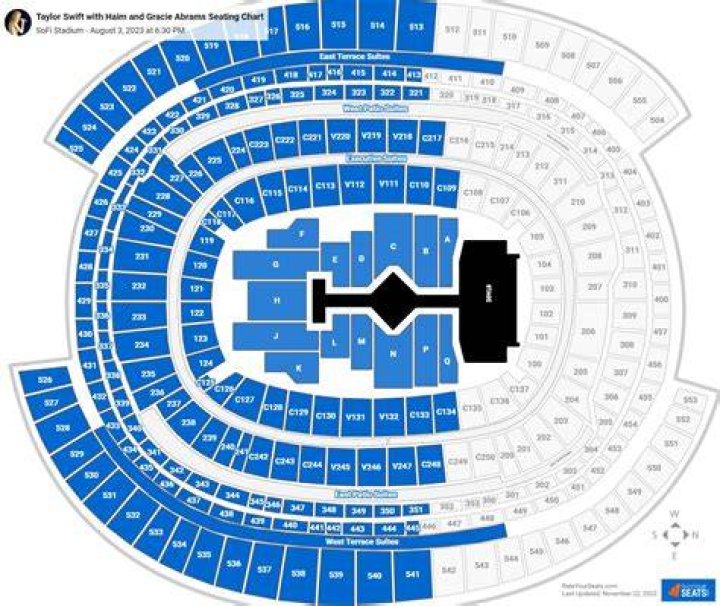 Taylor Swift Sofi Stadium Seating Chart Zoraya